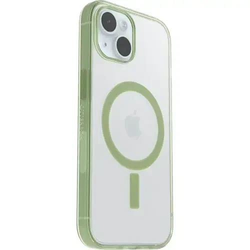 OtterBoxning iPhone 15 uchun rangli tutqichli qirrasi bo‘lgan shaffof qopqo‘g‘i - Morena (yashil) - 3