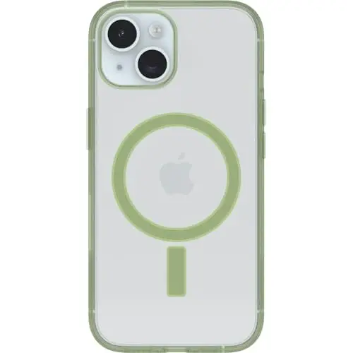 OtterBoxning iPhone 15 uchun rangli tutqichli qirrasi bo‘lgan shaffof qopqo‘g‘i - Morena (yashil) - 1