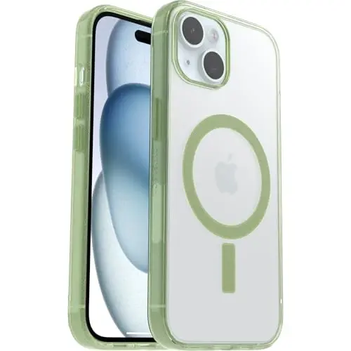 OtterBoxning iPhone 15 uchun rangli tutqichli qirrasi bo‘lgan shaffof qopqo‘g‘i - Morena (yashil) - 4