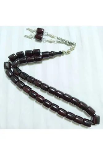 Ottoman dough invoice material KAS rosary.-Claret - TUNA BIJUTERI (1)