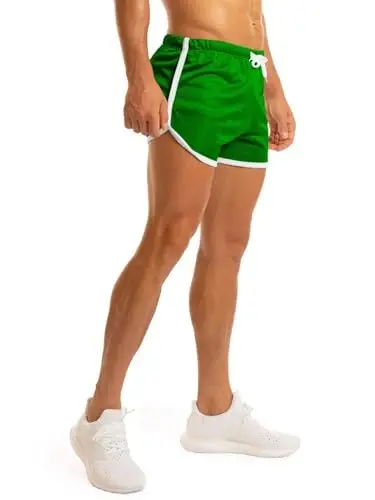 Ouber Men's Fitted Shorts Bodybuilding Workout Gym Running Tight Lifting Shorts - 3