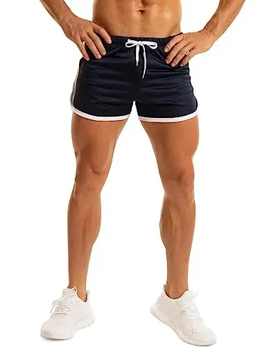 Ouber Men's Fitted Shorts Bodybuilding Workout Gym Running Tight Lifting Shorts 