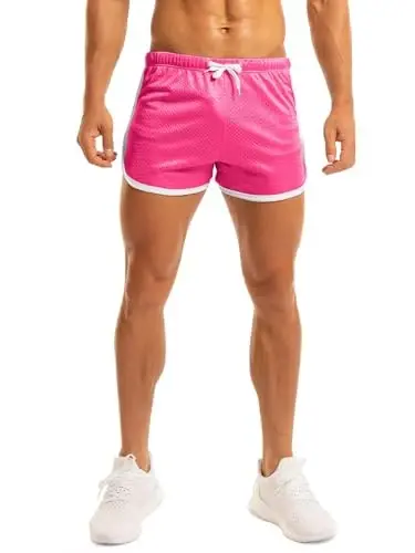 Ouber Men's Fitted Shorts Bodybuilding Workout Gym Running Tight Lifting Shorts 