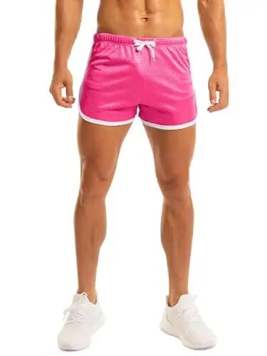 Ouber Men's Fitted Shorts Bodybuilding Workout Gym Running Tight Lifting Shorts - OUBER