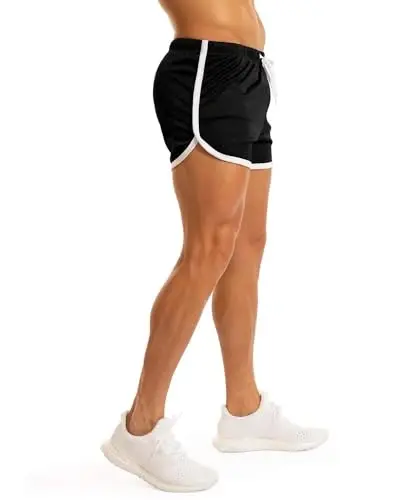 Ouber Men's Fitted Shorts Bodybuilding Workout Gym Running Tight Lifting Shorts - 2