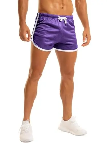 Ouber Men's Fitted Shorts Bodybuilding Workout Gym Running Tight Lifting Shorts - 5