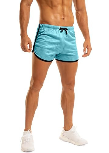 Ouber Men's Fitted Shorts Bodybuilding Workout Gym Running Tight Lifting Shorts - 5