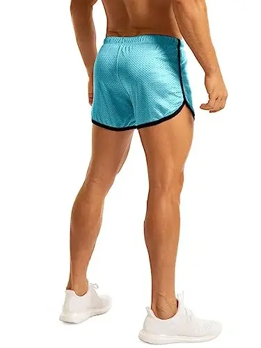 Ouber Men's Fitted Shorts Bodybuilding Workout Gym Running Tight Lifting Shorts - 5