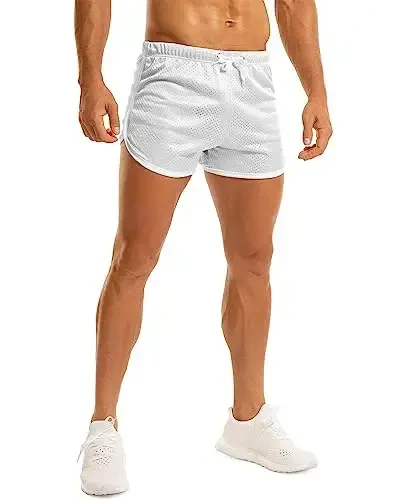 Ouber Men's Fitted Shorts Bodybuilding Workout Gym Running Tight Lifting Shorts - 5