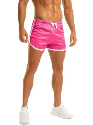 Ouber Men's Fitted Shorts Bodybuilding Workout Gym Running Tight Lifting Shorts - 5