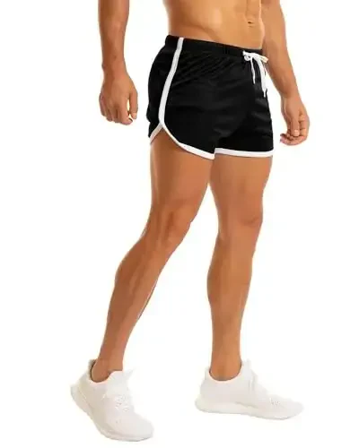 Ouber Men's Fitted Shorts Bodybuilding Workout Gym Running Tight Lifting Shorts - 1