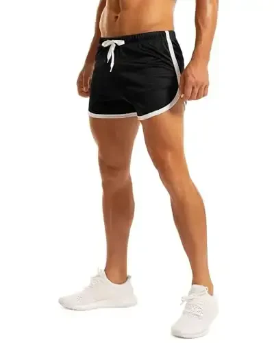Ouber Men's Fitted Shorts Bodybuilding Workout Gym Running Tight Lifting Shorts - 3