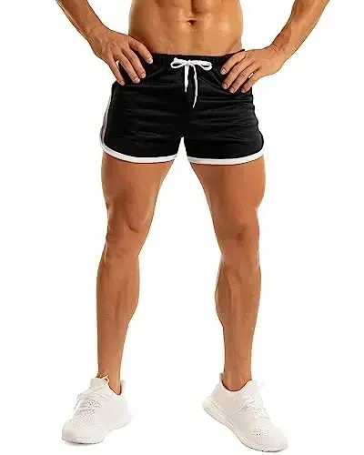Ouber Men's Fitted Shorts Bodybuilding Workout Gym Running Tight Lifting Shorts - 6