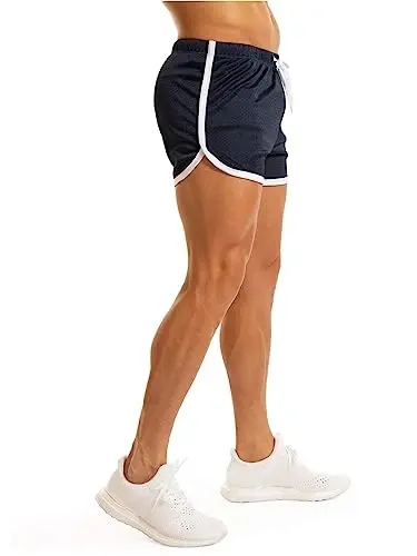 Ouber Men's Fitted Shorts Bodybuilding Workout Gym Running Tight Lifting Shorts - 3