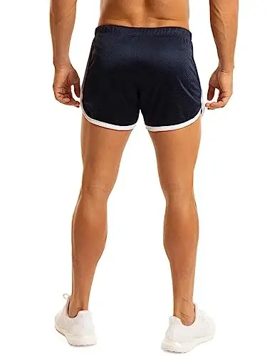 Ouber Men's Fitted Shorts Bodybuilding Workout Gym Running Tight Lifting Shorts - 5