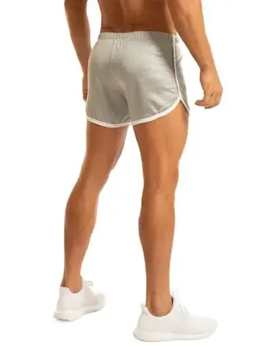 Ouber Men's Fitted Shorts Bodybuilding Workout Gym Running Tight Lifting Shorts - 4