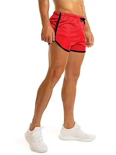 Ouber Men's Fitted Shorts Bodybuilding Workout Gym Running Tight Lifting Shorts - 3