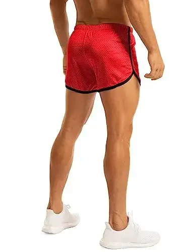 Ouber Men's Fitted Shorts Bodybuilding Workout Gym Running Tight Lifting Shorts - 4