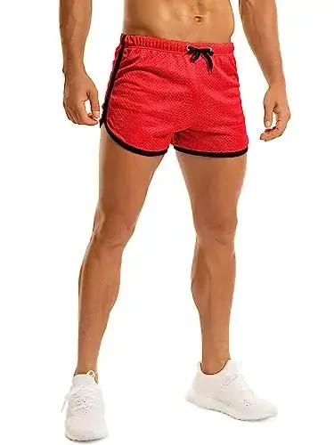 Ouber Men's Fitted Shorts Bodybuilding Workout Gym Running Tight Lifting Shorts - 5