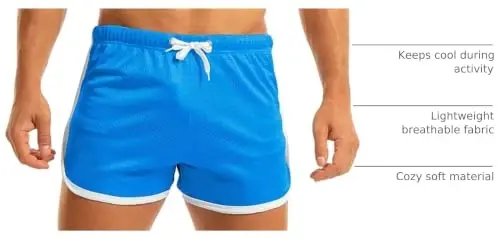 Ouber Men's Fitted Shorts Bodybuilding Workout Gym Running Tight Lifting Shorts - 2