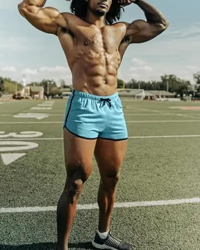 Ouber Men's Fitted Shorts Bodybuilding Workout Gym Running Tight Lifting Shorts - 3