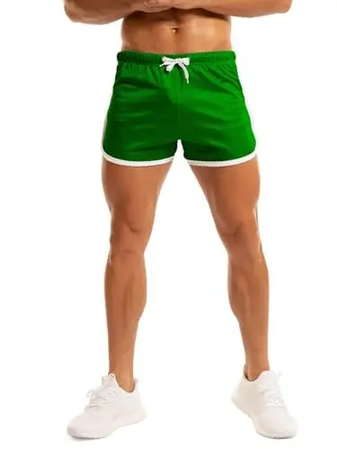 Ouber Men's Fitted Shorts Bodybuilding Workout Gym Running Tight Lifting Shorts - OUBER (1)