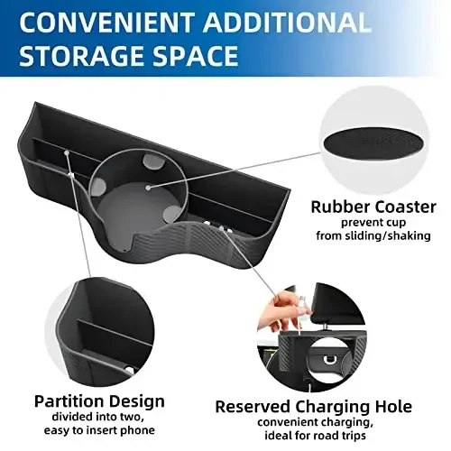 OUSHASAA 3-in-1 Car Headrest Backseat Organizer with 3.7