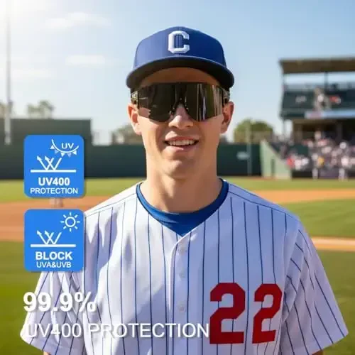 OULAIQI Cycling Sunglasses Polarized Sunglasses for Cycling Men Women with 1 Lens or 3 Interchangeable Lens Baseball Glasses - OULAIQI (1)