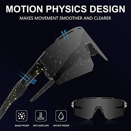 OULAIQI Cycling Sunglasses Polarized Sunglasses for Cycling Men Women with 1 Lens or 3 Interchangeable Lens Baseball Glasses - 4