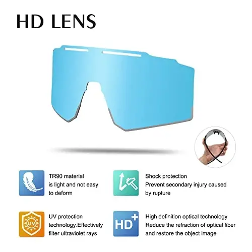 OULAIQI Cycling Sunglasses Polarized Sunglasses for Cycling Men Women with 1 Lens or 3 Interchangeable Lens Baseball Glasses - 6
