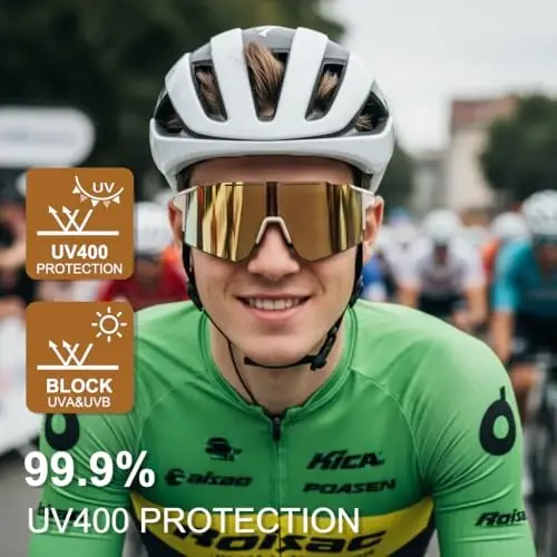 OULAIQI Cycling Sunglasses Polarized Sunglasses for Cycling Men Women with 1 Lens or 3 Interchangeable Lens Baseball Glasses - 1