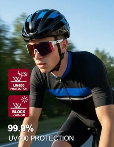 OULAIQI Cycling Sunglasses Polarized Sunglasses for Cycling Men Women with 1 Lens or 3 Interchangeable Lens Baseball Glasses - 1