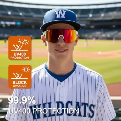 OULAIQI Cycling Sunglasses Polarized Sunglasses for Cycling Men Women with 1 Lens or 3 Interchangeable Lens Baseball Glasses - OULAIQI (1)