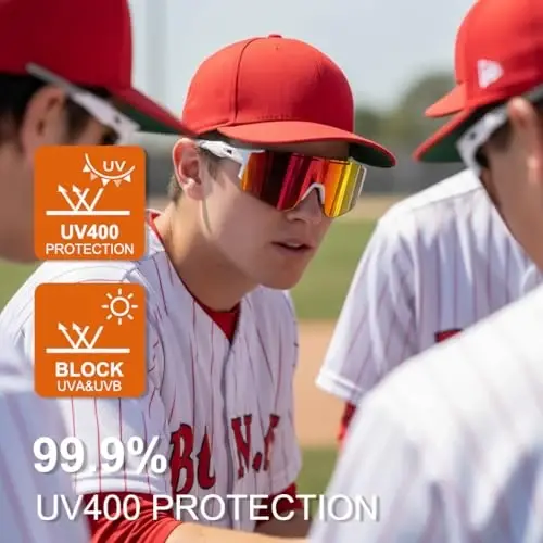 OULAIQI Cycling Sunglasses Polarized Sunglasses for Cycling Men Women with 1 Lens or 3 Interchangeable Lens Baseball Glasses - 5