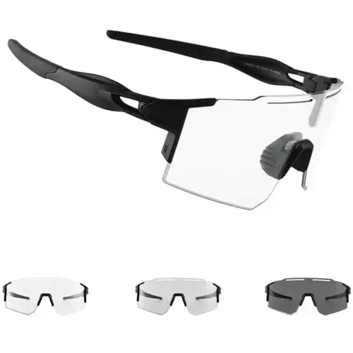 OULAIQI Cycling Sunglasses Polarized Sunglasses for Cycling Men Women with 1 Lens or 3 Interchangeable Lens Baseball Glasses 