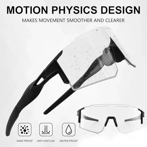 OULAIQI Cycling Sunglasses Polarized Sunglasses for Cycling Men Women with 1 Lens or 3 Interchangeable Lens Baseball Glasses - 3