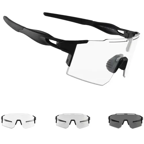 OULAIQI Cycling Sunglasses Polarized Sunglasses for Cycling Men Women with 1 Lens or 3 Interchangeable Lens Baseball Glasses - 1