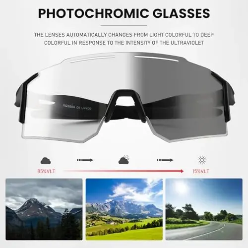 OULAIQI Cycling Sunglasses Polarized Sunglasses for Cycling Men Women with 1 Lens or 3 Interchangeable Lens Baseball Glasses - 2