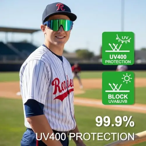 OULAIQI Cycling Sunglasses Polarized Sunglasses for Cycling Men Women with 1 Lens or 3 Interchangeable Lens Baseball Glasses - 5