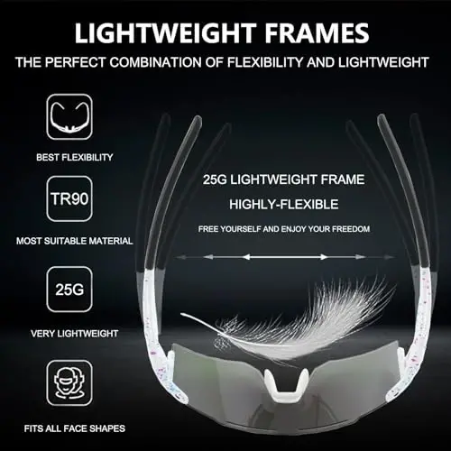 OULAIQI Cycling Sunglasses Polarized Sunglasses for Cycling Men Women with 1 Lens or 3 Interchangeable Lens Baseball Glasses - 6