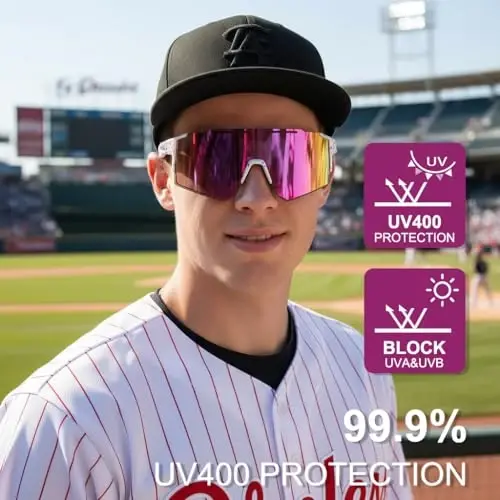 OULAIQI Cycling Sunglasses Polarized Sunglasses for Cycling Men Women with 1 Lens or 3 Interchangeable Lens Baseball Glasses - MODAZONE