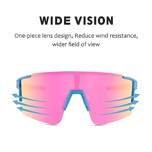 OULAIQI Cycling Sunglasses Polarized Sunglasses for Cycling Men Women with 1 Lens or 3 Interchangeable Lens Baseball Glasses - 2