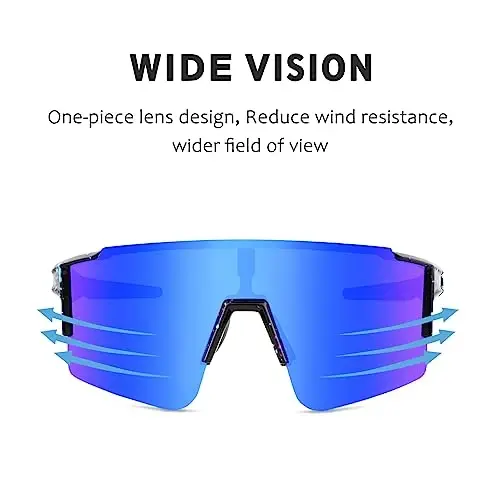 OULAIQI Cycling Sunglasses Polarized Sunglasses for Cycling Men Women with 1 Lens or 3 Interchangeable Lens Baseball Glasses - 2