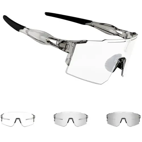 OULAIQI Cycling Sunglasses Polarized Sunglasses for Cycling Men Women with 1 Lens or 3 Interchangeable Lens Baseball Glasses - 1