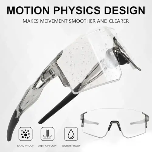 OULAIQI Cycling Sunglasses Polarized Sunglasses for Cycling Men Women with 1 Lens or 3 Interchangeable Lens Baseball Glasses - 3