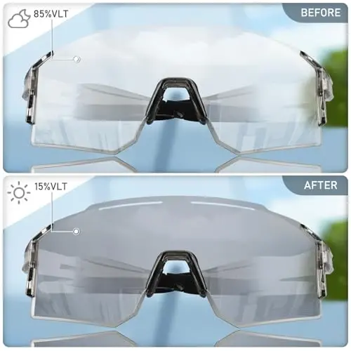 OULAIQI Cycling Sunglasses Polarized Sunglasses for Cycling Men Women with 1 Lens or 3 Interchangeable Lens Baseball Glasses - 6