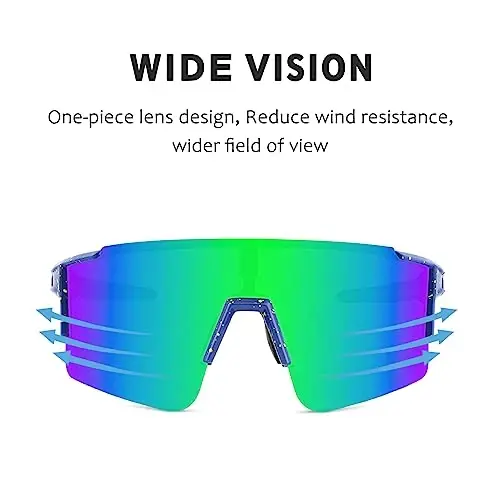 OULAIQI Cycling Sunglasses Polarized Sunglasses for Cycling Men Women with 1 Lens or 3 Interchangeable Lens Baseball Glasses - 2