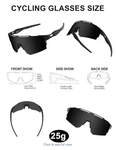OULAIQI Cycling Sunglasses Polarized Sunglasses for Cycling Men Women with 1 Lens or 3 Interchangeable Lens Baseball Glasses - 5