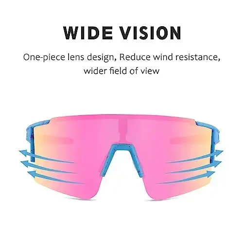 OULAIQI Cycling Sunglasses Polarized Sunglasses for Cycling Men Women with 1 Lens or 3 Interchangeable Lens Baseball Glasses - 2
