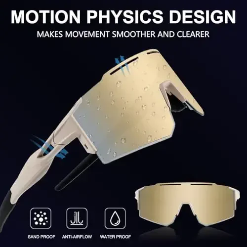 OULAIQI Cycling Sunglasses Polarized Sunglasses for Cycling Men Women with 1 Lens or 3 Interchangeable Lens Baseball Glasses - 3